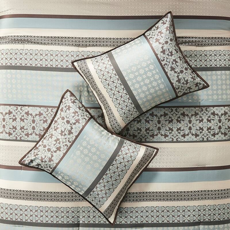 GDF Studio - Princeton 7-Piece Jacquard Comforter Set with Decorative Pillows