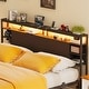 preview thumbnail 72 of 82, Headboards with Storage Shelves, Head Board with Power Outlet and LED Light for Bed Frame