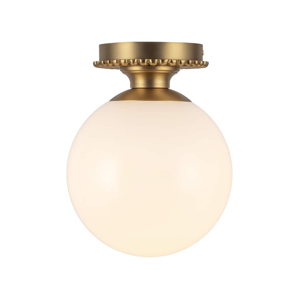 Alora Lighting SF430108 Otis 8" Wide Semi-Flush Globe Ceiling Fixture
