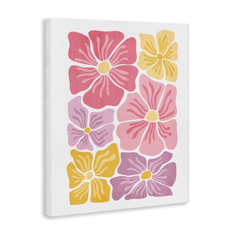 Stupell Pastel Hued Flower Blossoms Canvas Wall Art Design By Kim Allen
