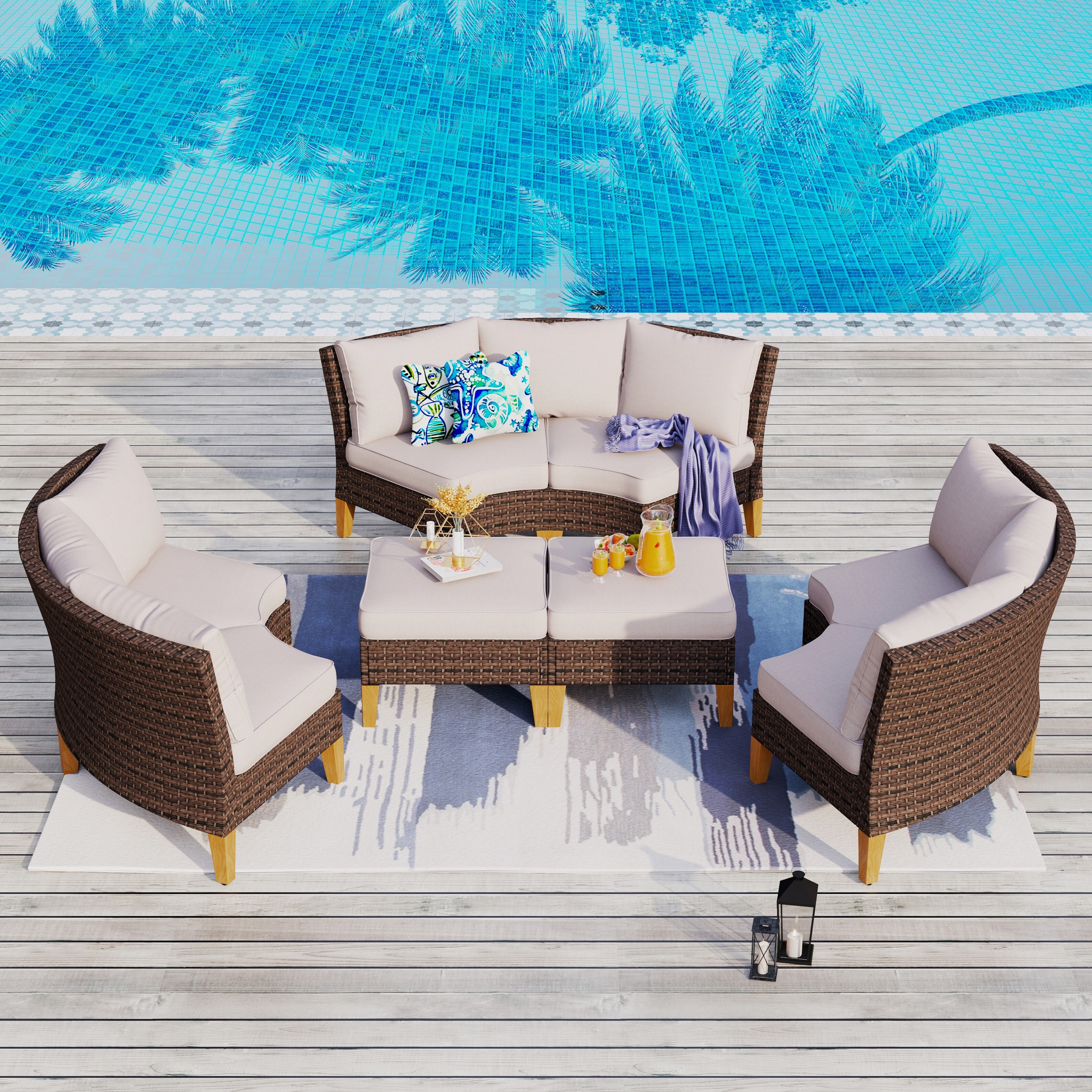 Belham living cara all weather wicker sectional sofa set outlet