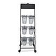 preview thumbnail 2 of 1, Gray Metal Cart with 6 Metal Pots and Chalkboard