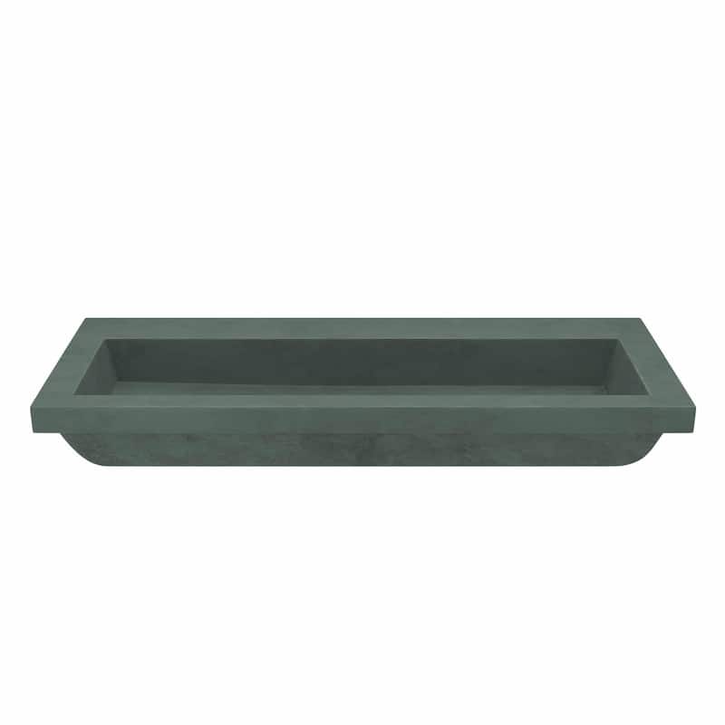 Trough 48-inch NativeStone Drop-in Double Bathroom Sink - 48" x 19" x 5" - Forest - No Faucet Holes