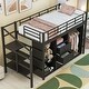 preview thumbnail 3 of 8, Black Metal Loft Bed with Drawers and Storage Staircase for Kids