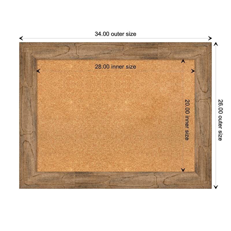 Owl Brown Wood Framed Natural Corkboard Bulletin Board - Board Size 28x20