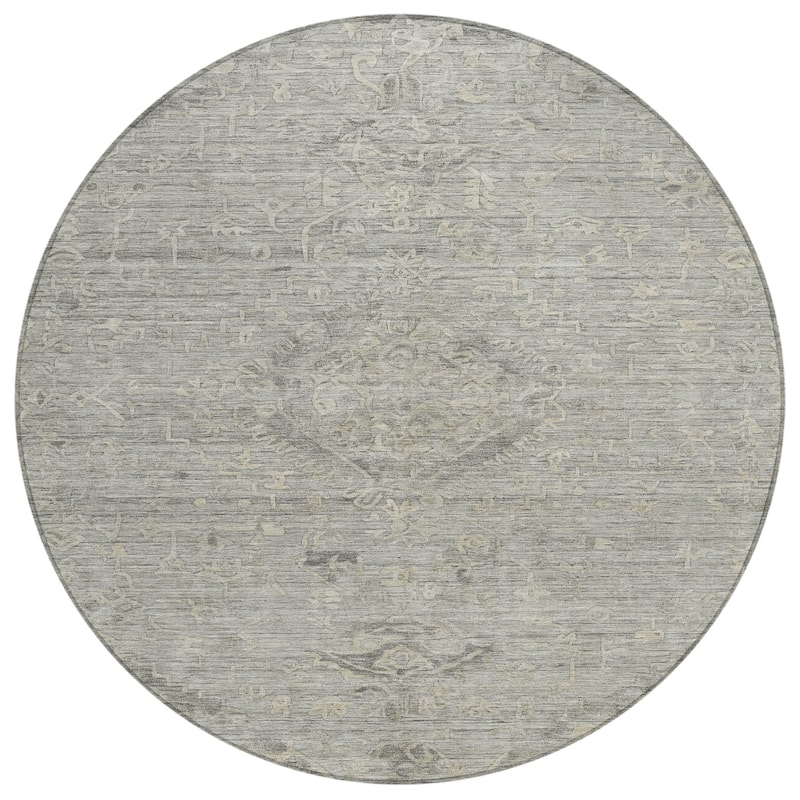 Machine Washable Indoor/ Outdoor Vintage Traditional Chantille Rug