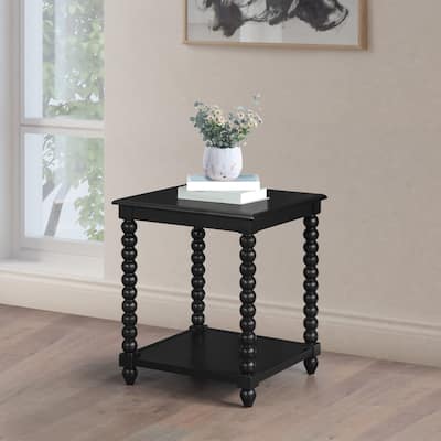 Elise End Table in Black Finish