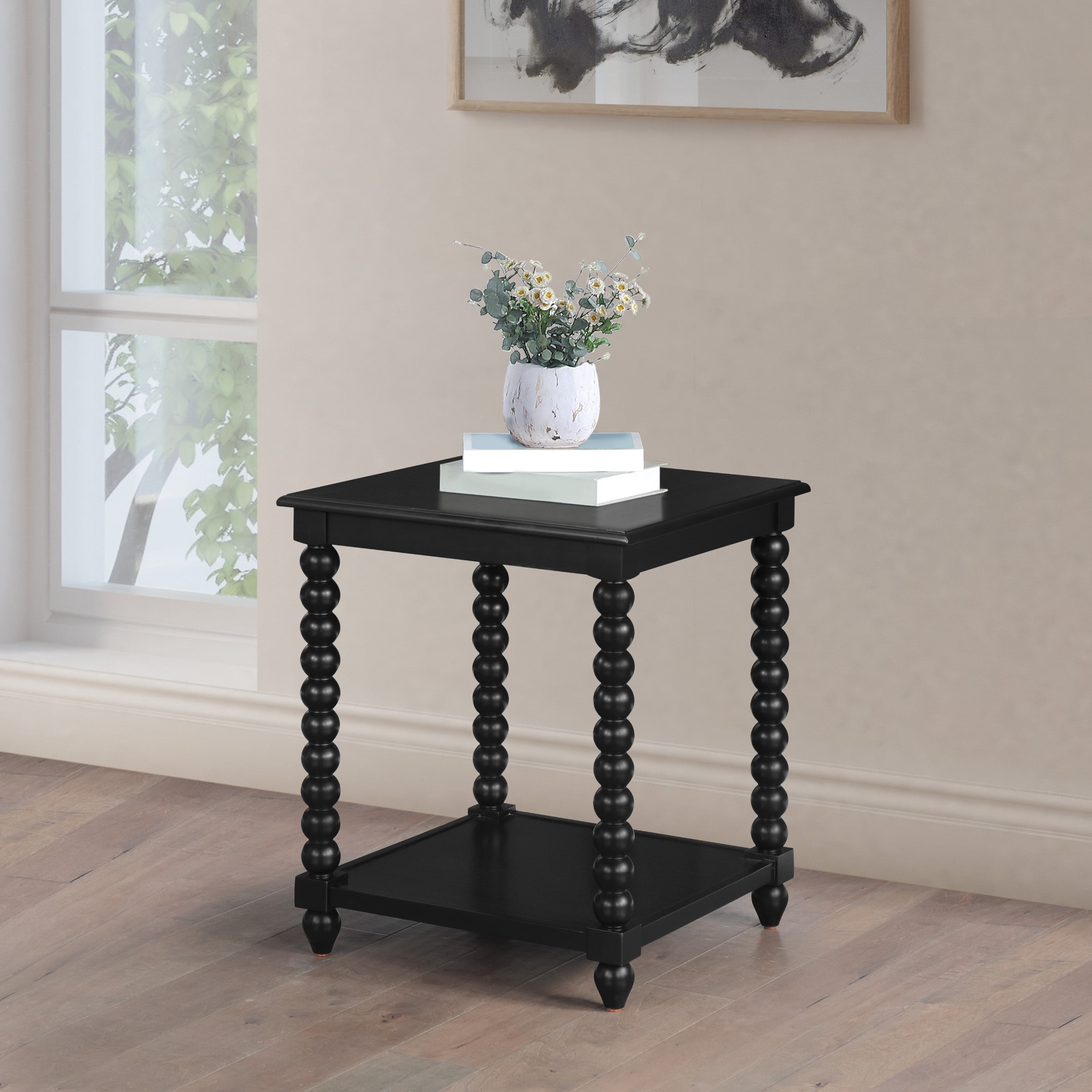 Elise End Table in Black Finish