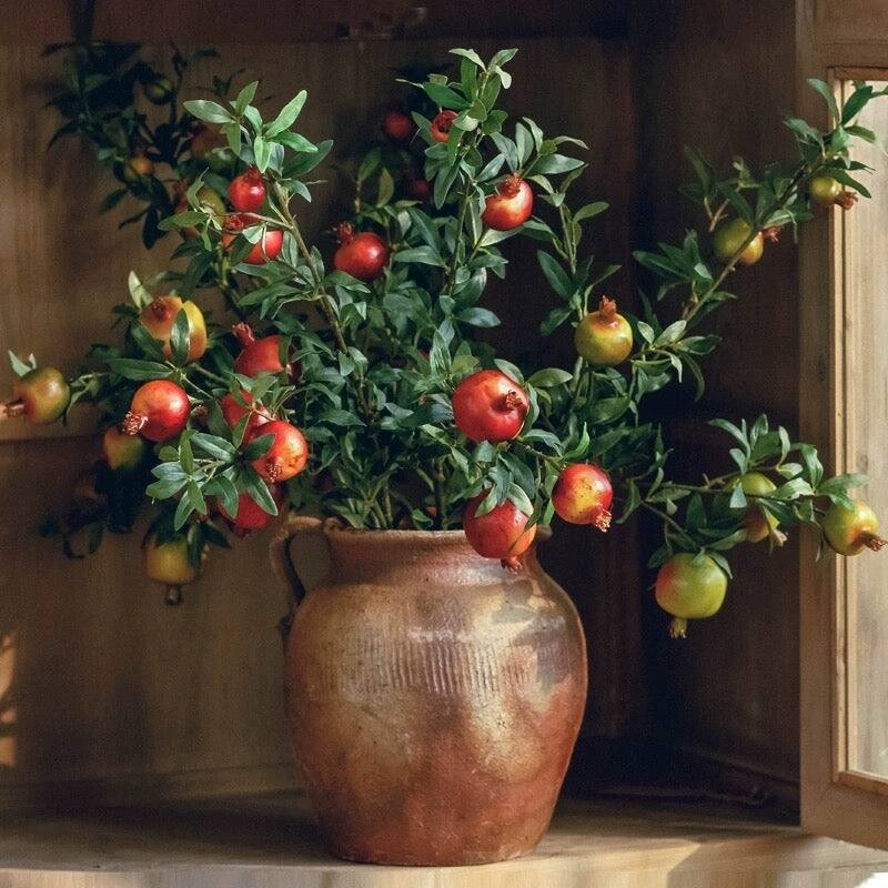 RusticReach Big Fruit Faux Pomegranate Stem 32" Tall