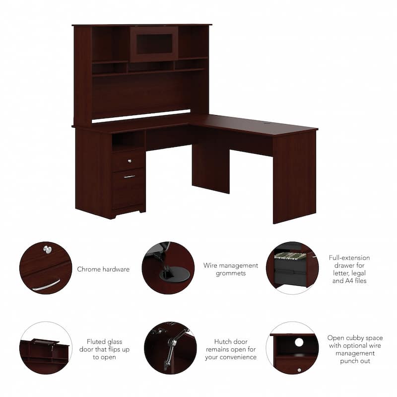 Cabot 60W L Shaped Computer Desk with Hutch by Bush Furniture On Sale Bed Bath & Beyond