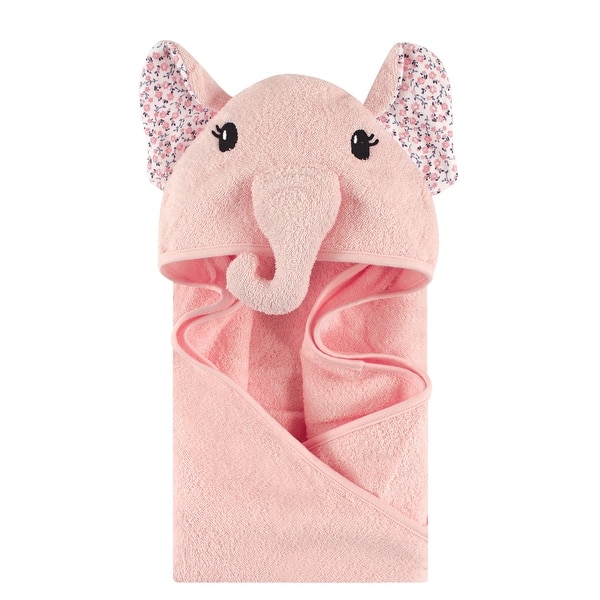 slide 1 of 1, Little Treasure Baby Girl Cotton Animal Face Hooded Towel, Floral Elephant, One Size - Floral Elephant - One Size One Size - Floral Elephant