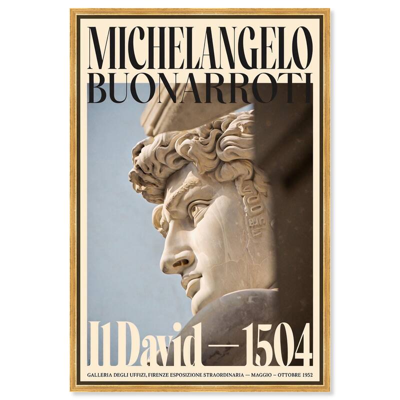 David in Marble Canvas by Art Remedy - Gold - 24" x 36"