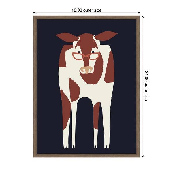 Kate and Laurel Sylvie Farm Cow Framed Canvas by Hannah Beisang - Bed ...