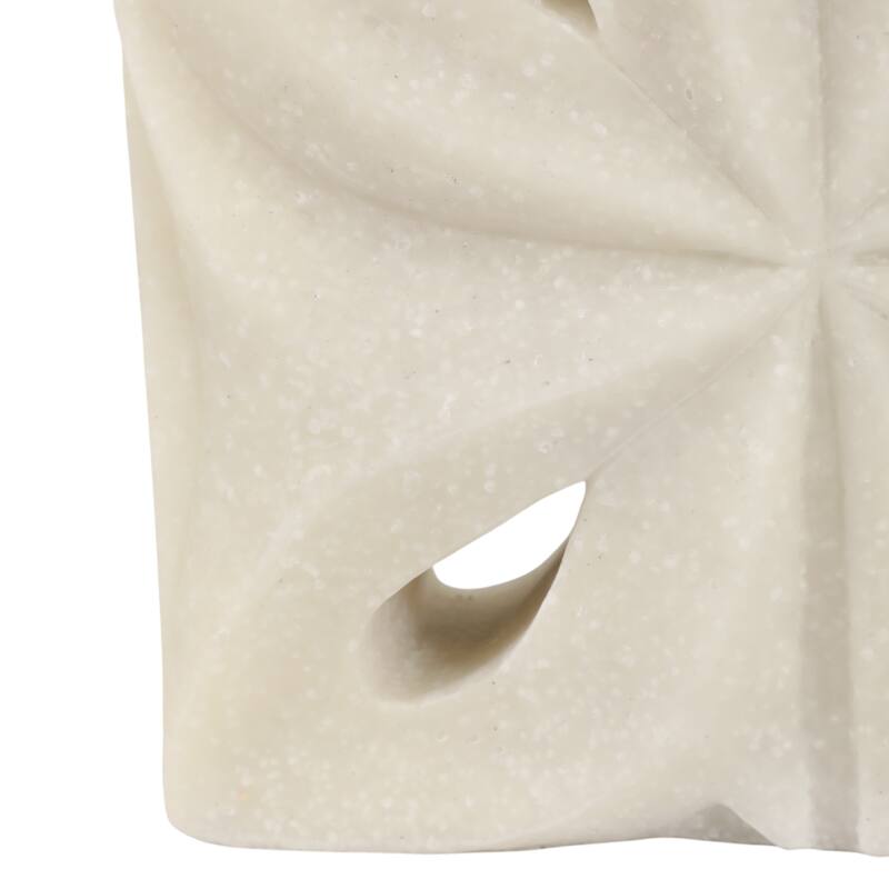 Resin Bookends Geometric Carved Design (Set of 2) - 12" White - 11.75" x 2.75" x 6"