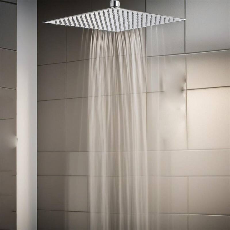 Rain Fixed Shower Head (12 Inch Square, Chrome) Bed Bath & Beyond