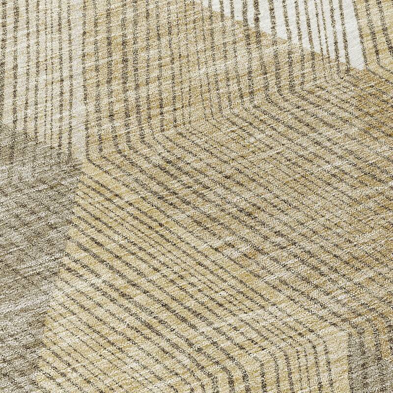 Machine Washable Indoor/ Outdoor Diamond Stripes Chantille Rug