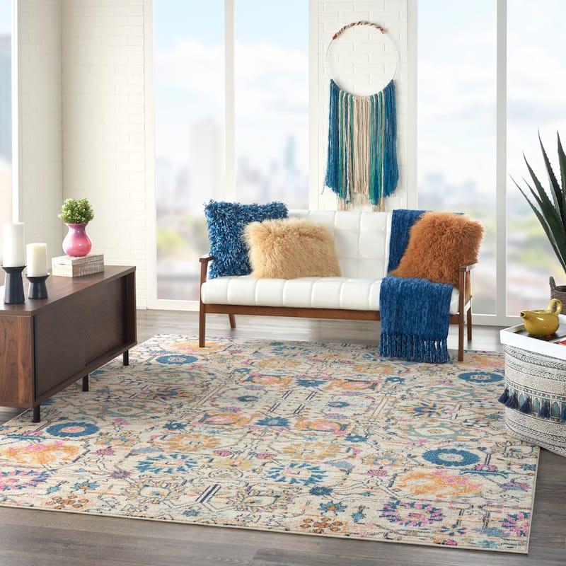 Nourison Passion Boho French Country Floral Area Rug.