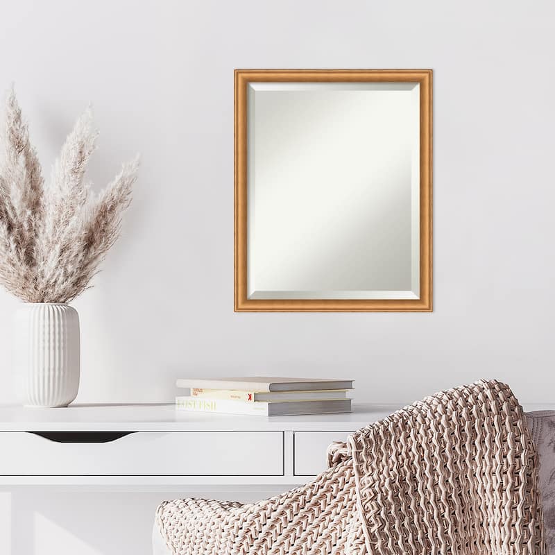 Salon Scoop Beveled Wood Framed Wall Mirror