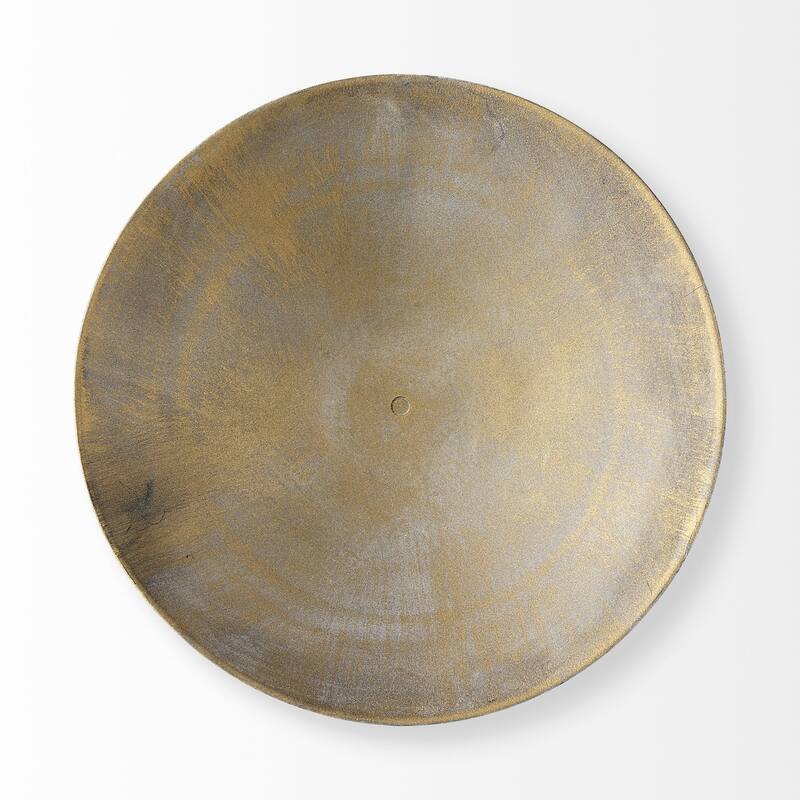 HomeRoots 13" Gold Metal Round Centerpiece Bowl