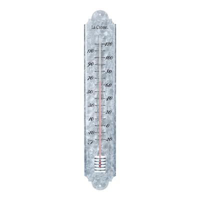 La Crosse 204-1550 19.50" Galvanized Metal Analog Vertical Thermometer