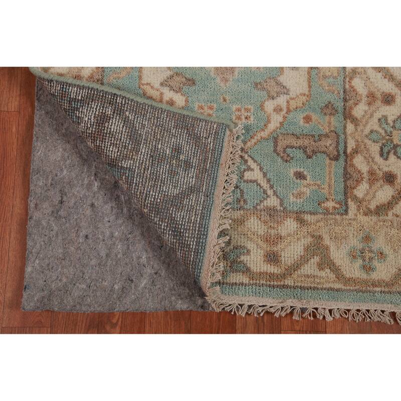 Light Blue Oushak Oriental Runner Rug Handmade Bedroom Wool Carpet - 2'6" x 10'0"