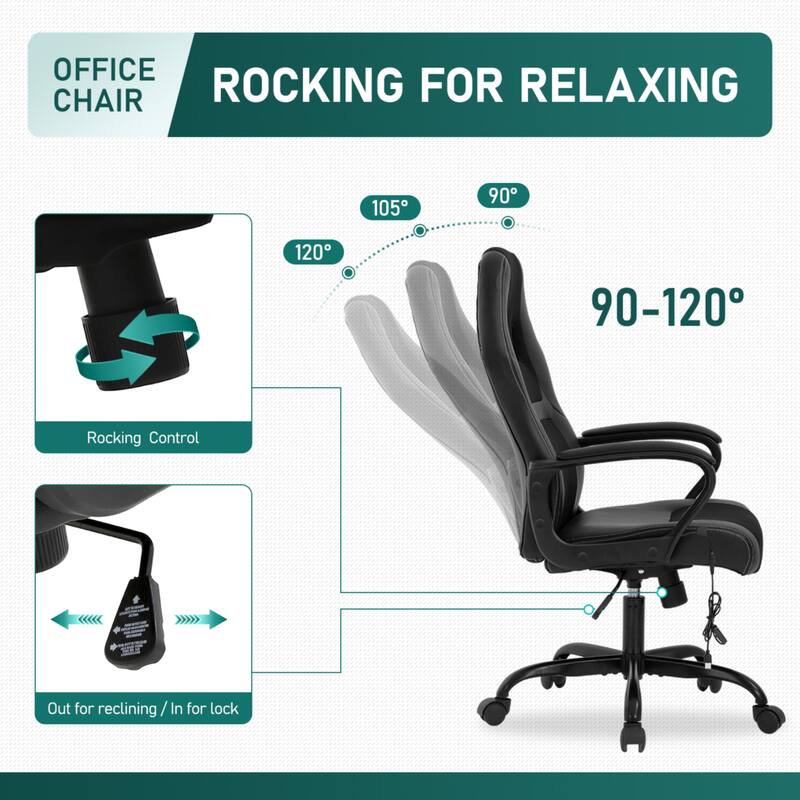 Zane Modern Black Adjustable Height Ergonomic Swivel Office Chair with
