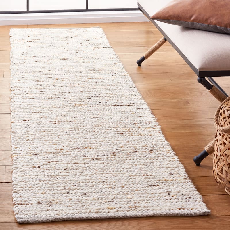 SAFAVIEH Handmade Natura Mayke Wool & Cotton Rug - 2'3" x 8' Runner - Ivory/Gold - Runner