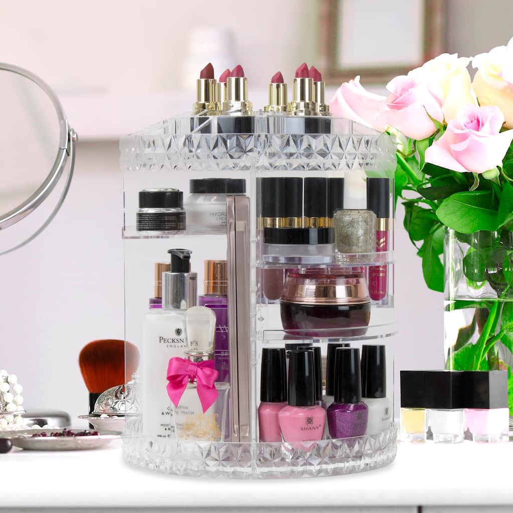 Makeup Organizer 360-Degree Rotating Cosmetic Storage Box
