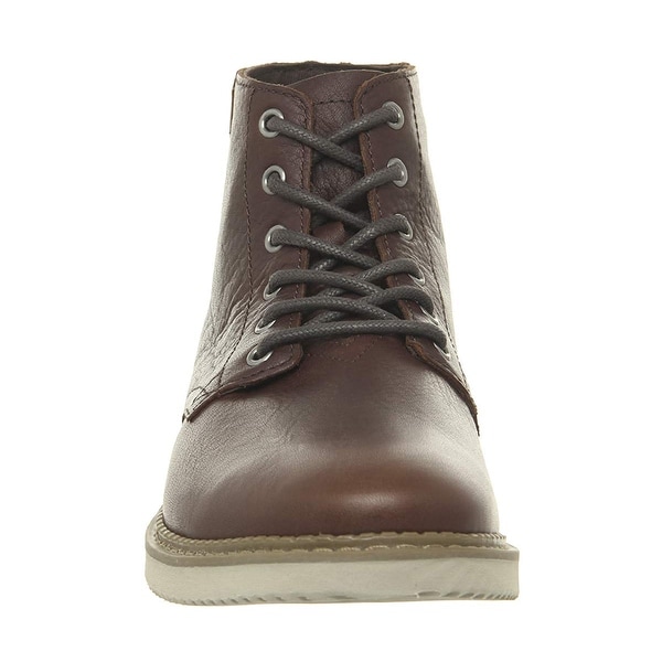 toms water resistant dark brown leather men's porter boots