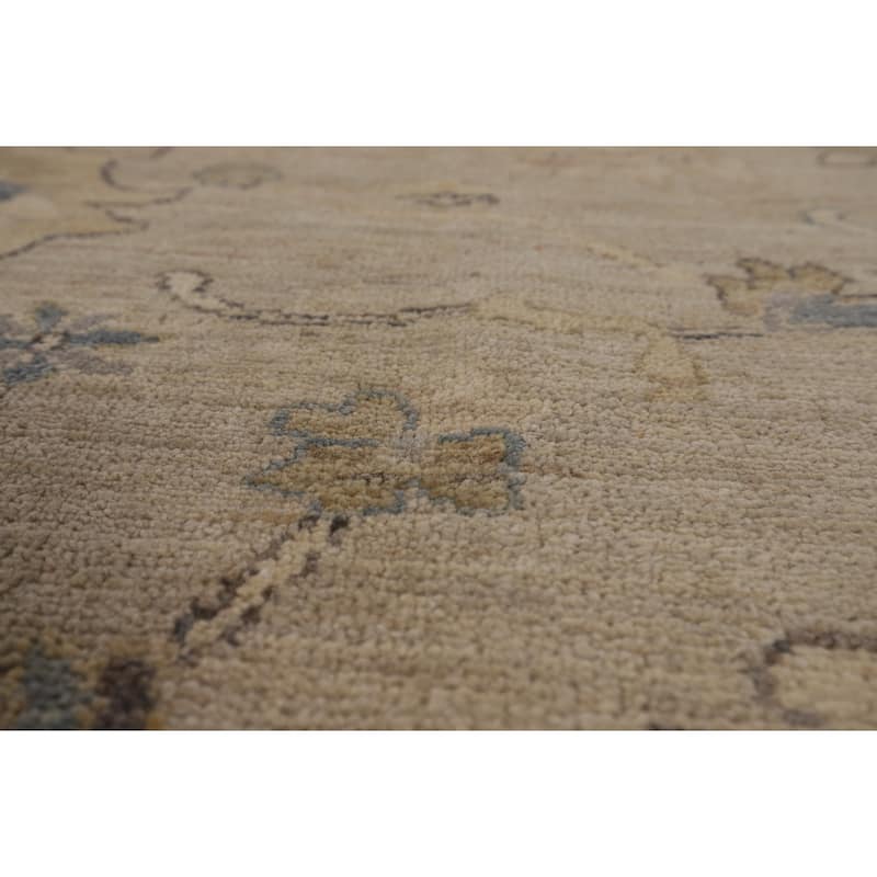 Oushak Turkish Area Rug Beige Hand-Knotted Wool Carpet - 8'1"x 10'1"