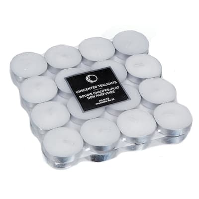 32 Pk Unscented Tealights (White) - Set of 2