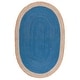preview thumbnail 11 of 66, SAFAVIEH Handmade Natural Fiber Charlyne Bordered Round Jute Rug 2'6" x 4' Oval - Royal Blue/Natural