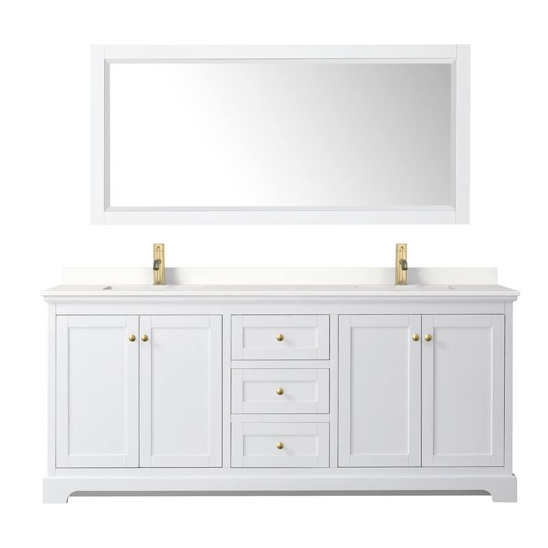 Wyndham Collection WCV232380D-QTZ-UNSM70 Avery 80" Free Standing