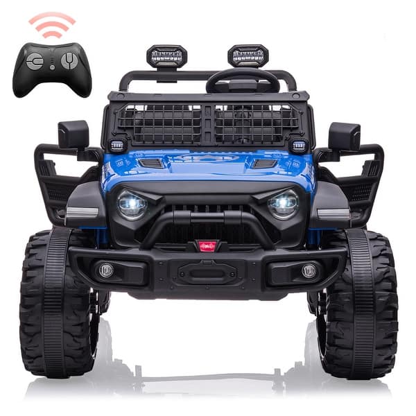 slide 2 of 28, 2 Seaters 20" Large Seat 24V Kids Ride On Car with Remote Control Blue