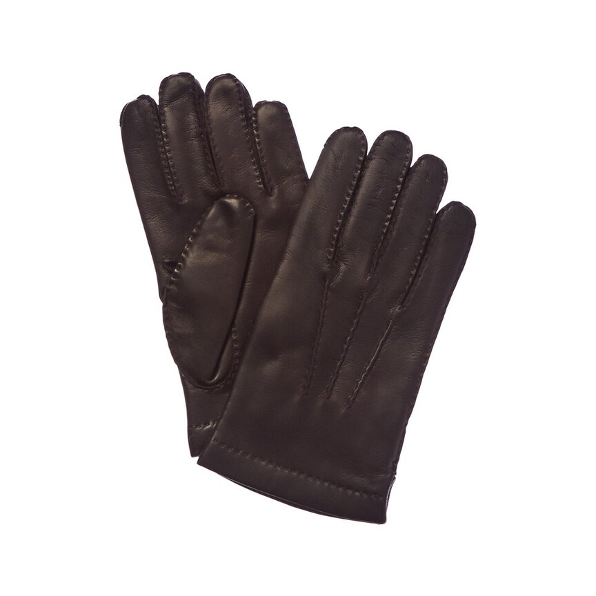 Mens Soft Fleece Lined Padded Sheepskin Leather Biker Driving Thermal Gloves