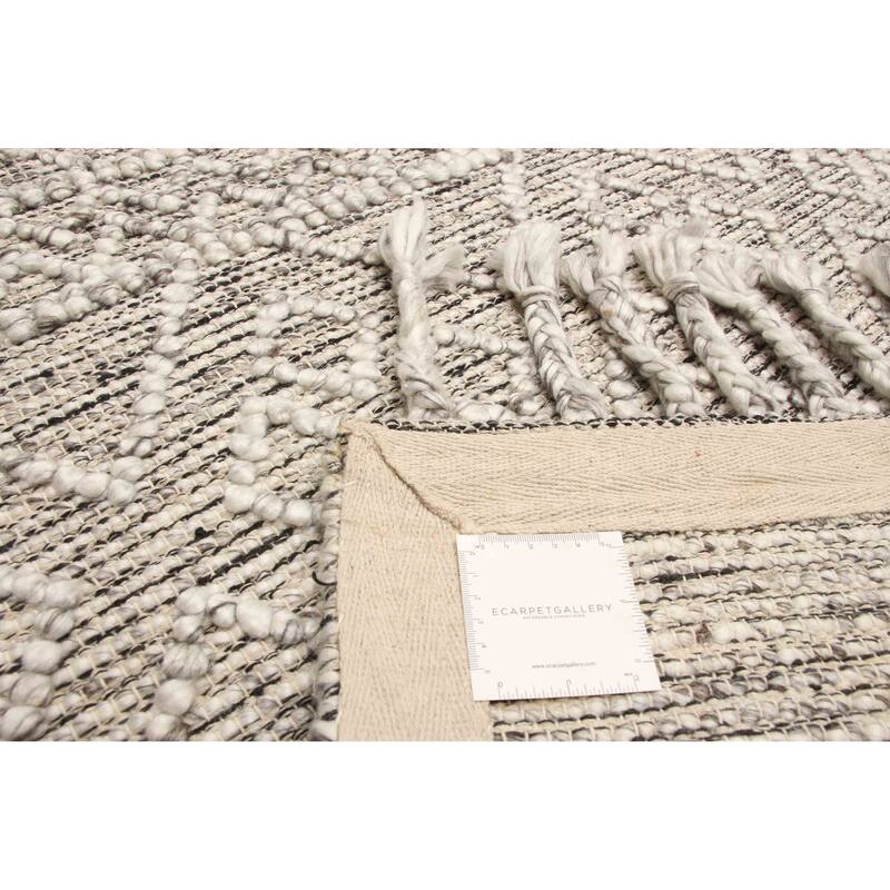 ECARPETGALLERY Braid weave Sienna Grey Wool Rug - 5'1 x 7'10