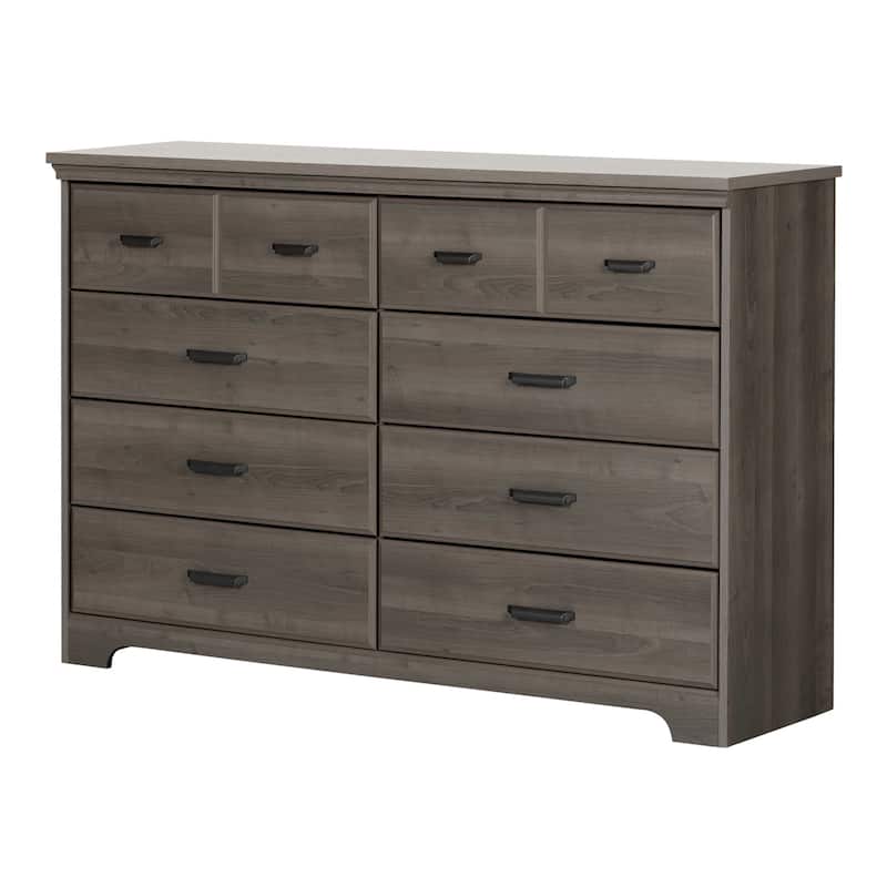 8-Drawer Weathered Oak Dresser with Rustic Charm, Wide Smooth Glide Drawers, and Spacious Bedroom Storage
