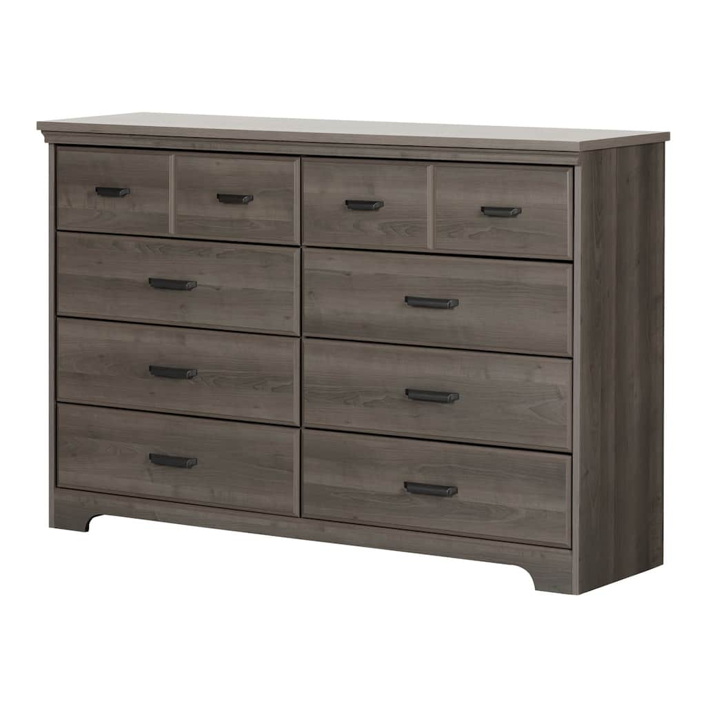 8-Drawer Weathered Oak Dresser with Rustic Charm, Wide Smooth Glide Drawers, and Spacious Bedroom Storage