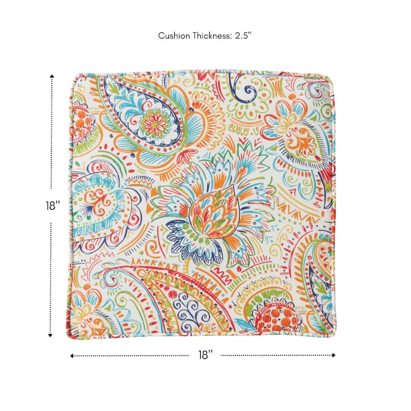 Greendale Home Fashions 18-Inch Square Outdoor Chair Pad (4-Pack)