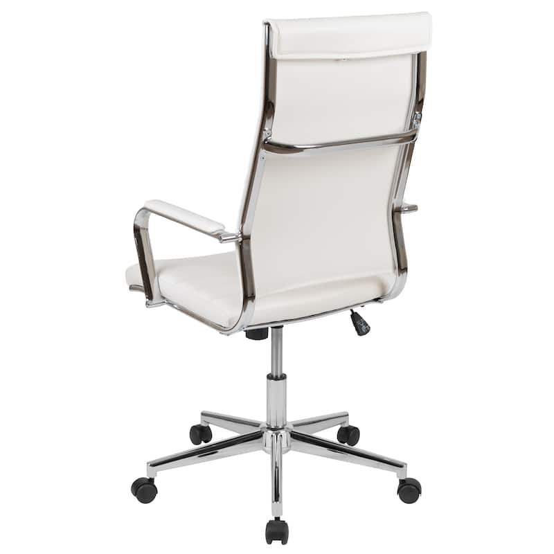 High Back LeatherSoft Contemporary Ribbed Executive Swivel Office Chair