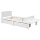 preview thumbnail 13 of 26, Stylish Twin/ Full Size Platform Bed Frame with Footboard Bench and 2 Storage Drawers, Pine Wood Platform Bed Frame for Bedroom