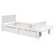 preview thumbnail 6 of 5, Stylish Twin Size Platform Bed Frame w/ Footboard Bench and 2 Storage Drawers, Pine Wood Platform Bed Frame for Bedroom, White