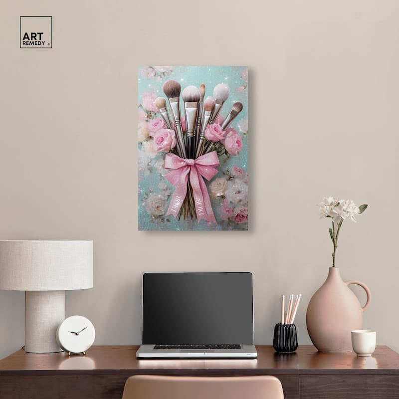 Bouquet of Make Up Brushes Canvas by Art Remedy, Gallery Wrapped