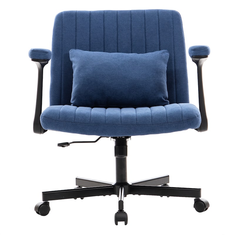 Velvet Criss Cross Armrest Office Chair with Wheels - Modern for Home Office, Meditation & Creative Work