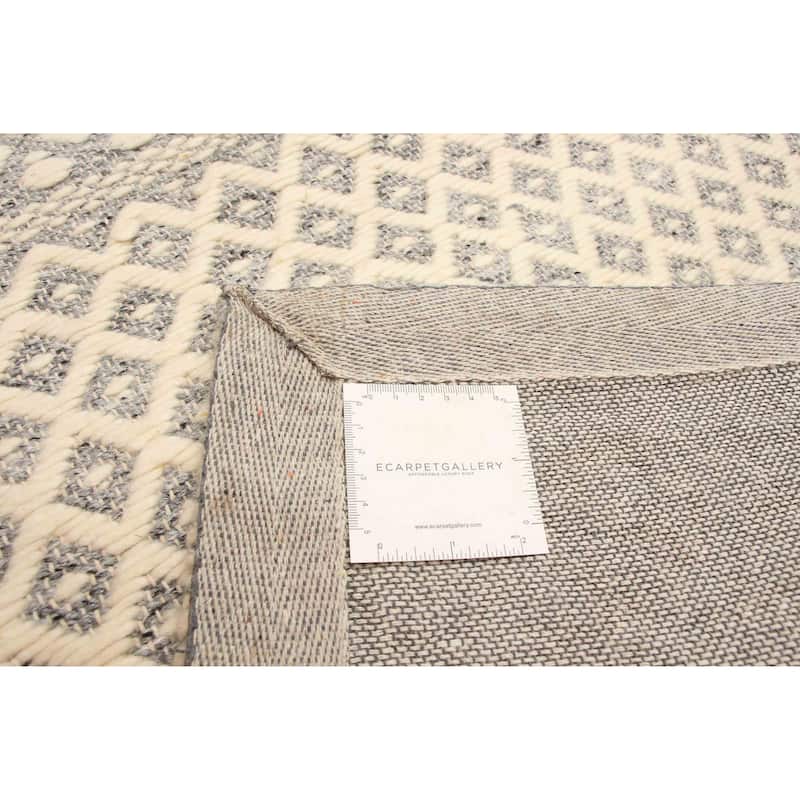 ECARPETGALLERY Hand Tufted Sienna Cream Wool Rug - 5'6 x 7'7