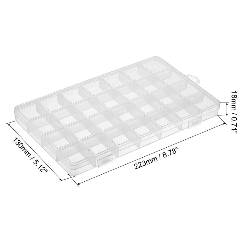 28 Grids Jewelry Organizer Box, 3pcs Clear Plastic Jewelry Boxes - 18mm