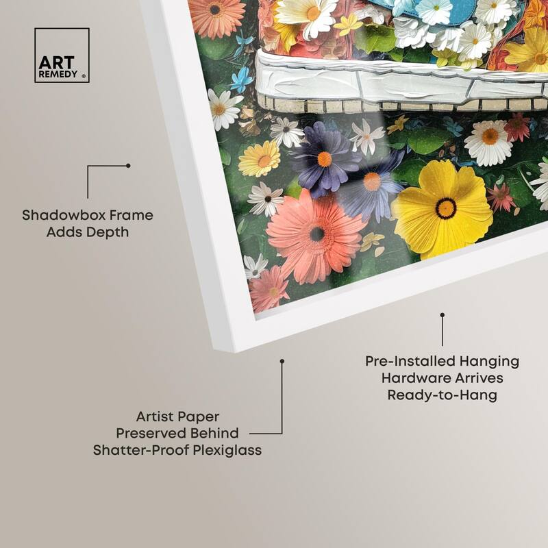 Painted in Floral Sneaker Shadowbox by Art Remedy