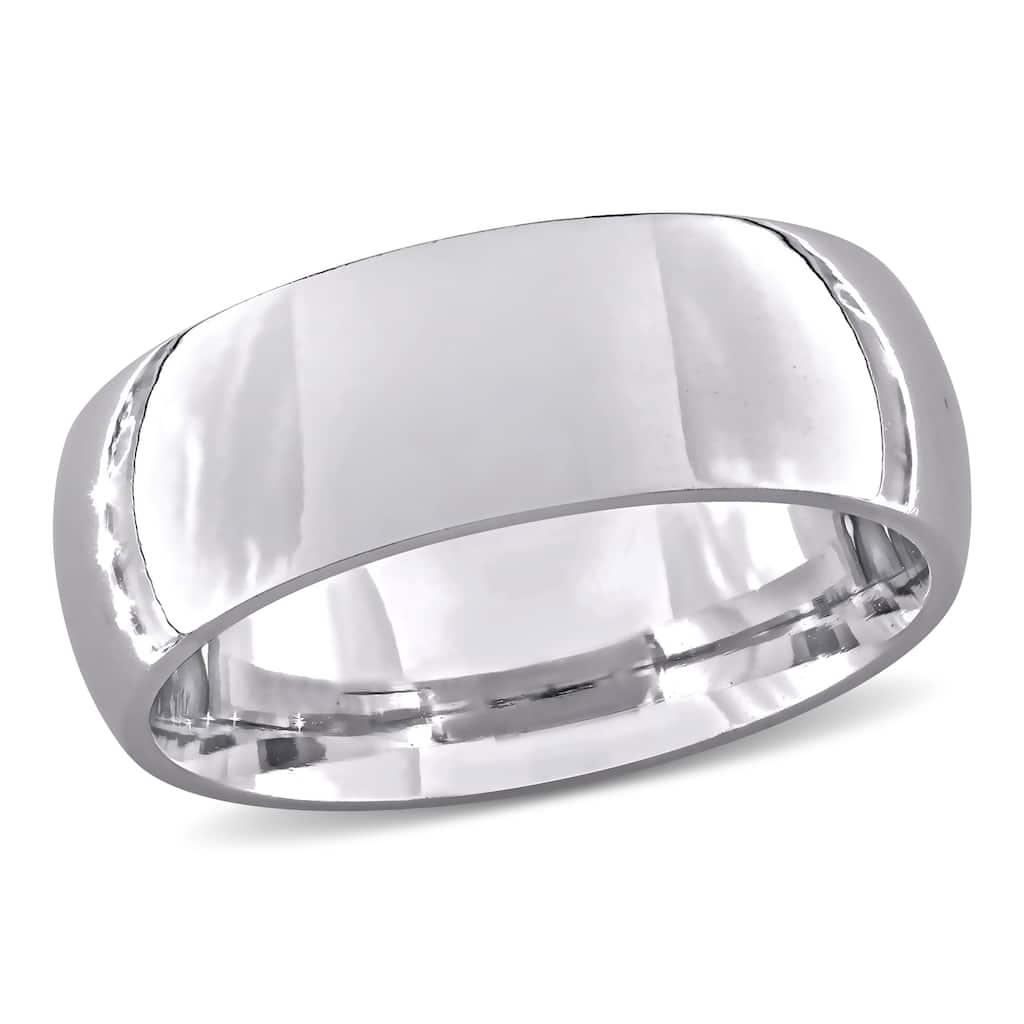 Miadora Men's 7.5mm Comfort Fit Wedding Band in 14k White Gold