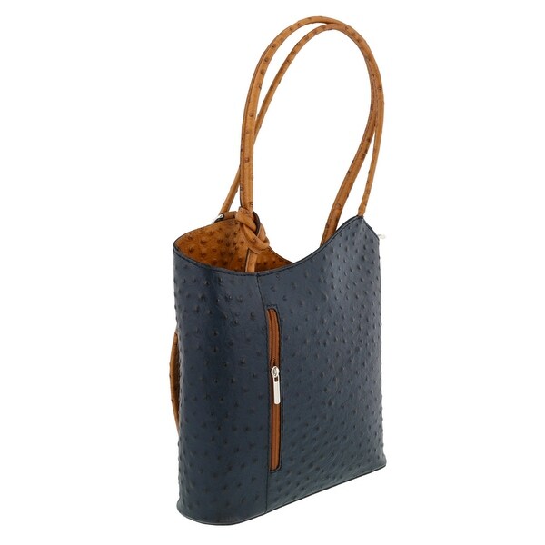 HS Collection HS3005 MC PHOEBE Navy/Tan Backpack/Shoulder Bag - 12-10-3.5