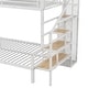 preview thumbnail 11 of 22, Metal Twin over Full Bunk Bed with Storage Staircase and Open Wardrobe,Kids and Baby